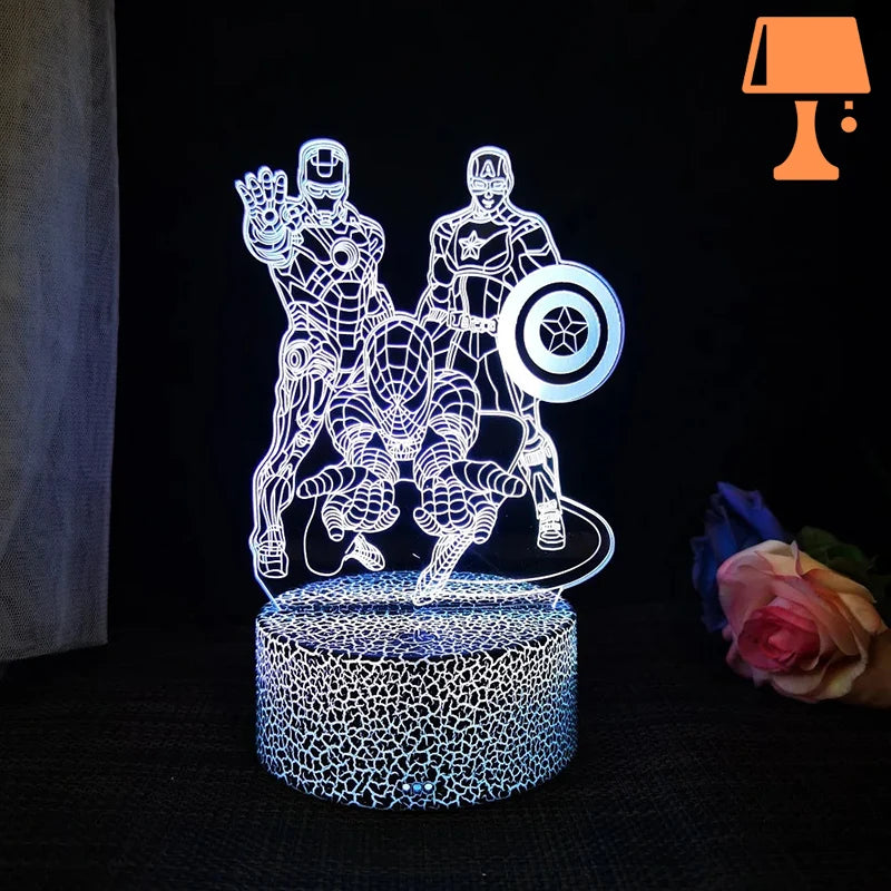 lampe de chevet super heros blanc