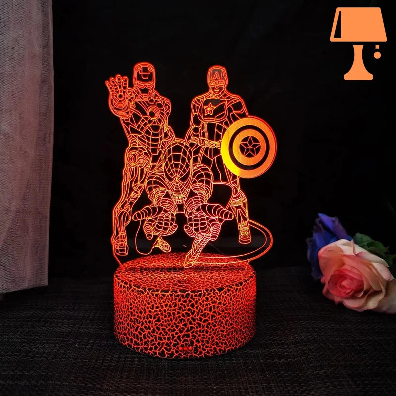 lampe de chevet super heros rouge