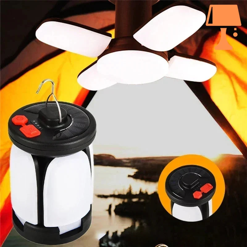 lampe de chevet sur batterie tente