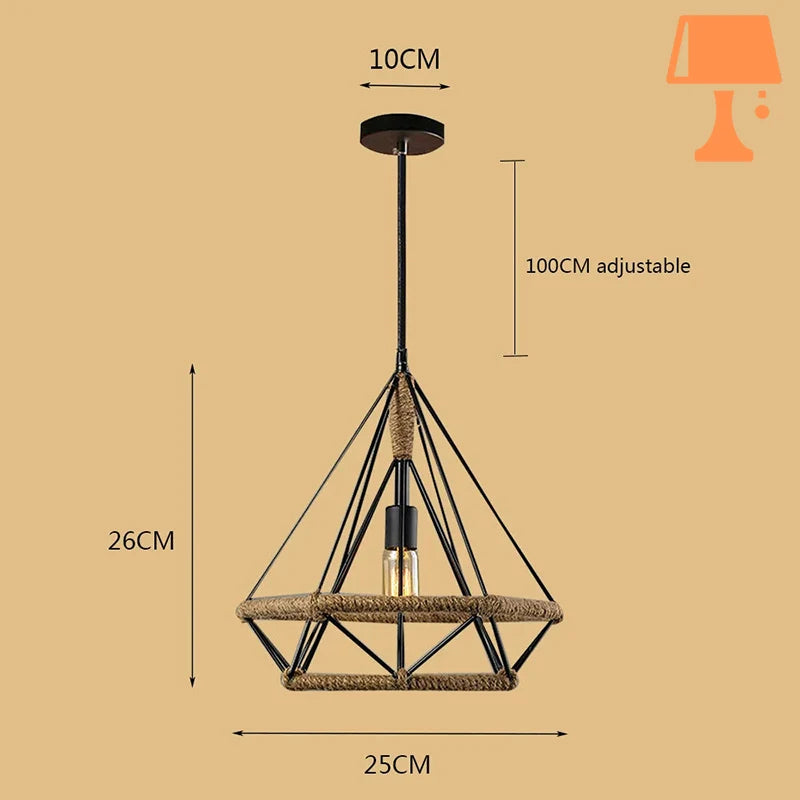 Lampe de Chevet Suspendu Corde mesure