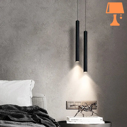 Lampe de Chevet Suspendue en Forme de Tube Noir design