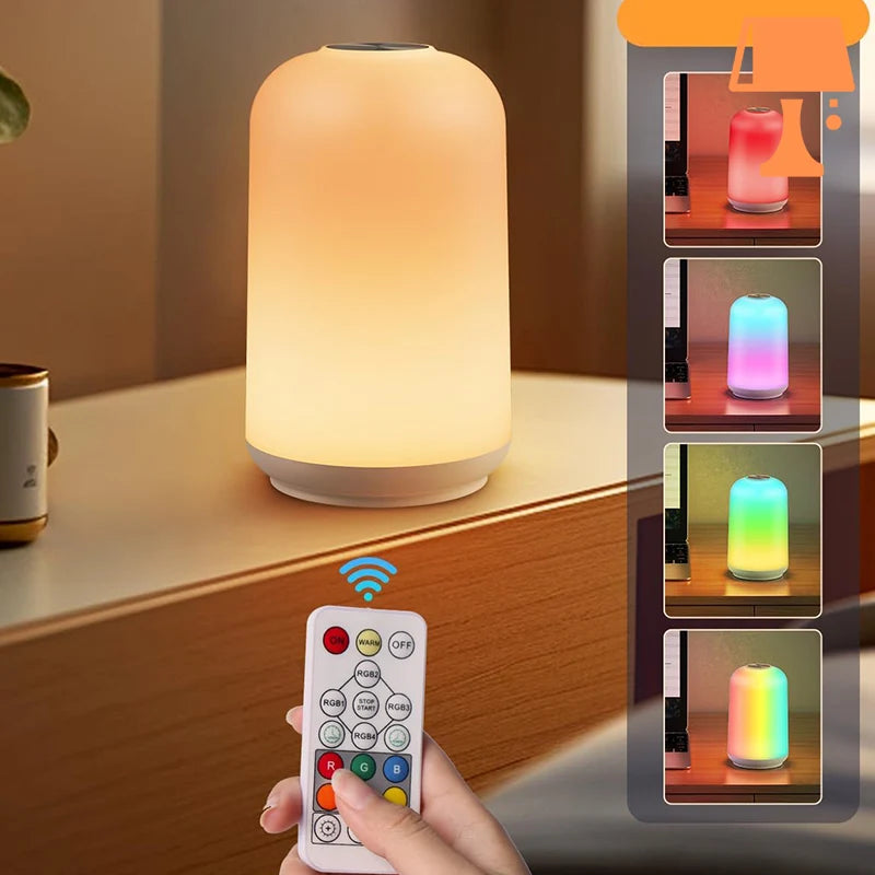 lampe de chevet tactile à pile avec télécommande