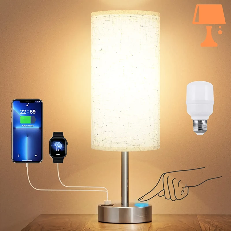 lampe de chevet tactile avec port usb originale