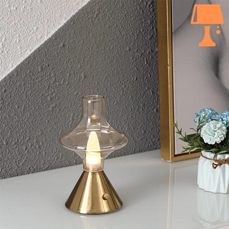 Lampe de Chevet Tactile Vintage Dorée