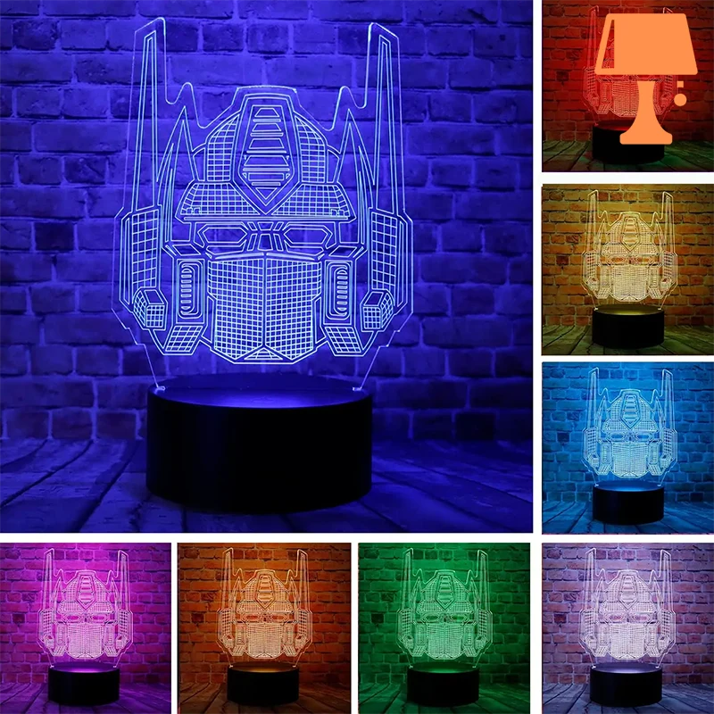 lampe de chevet transformers couleur