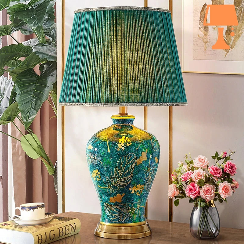 lampe de chevet turquoise salon