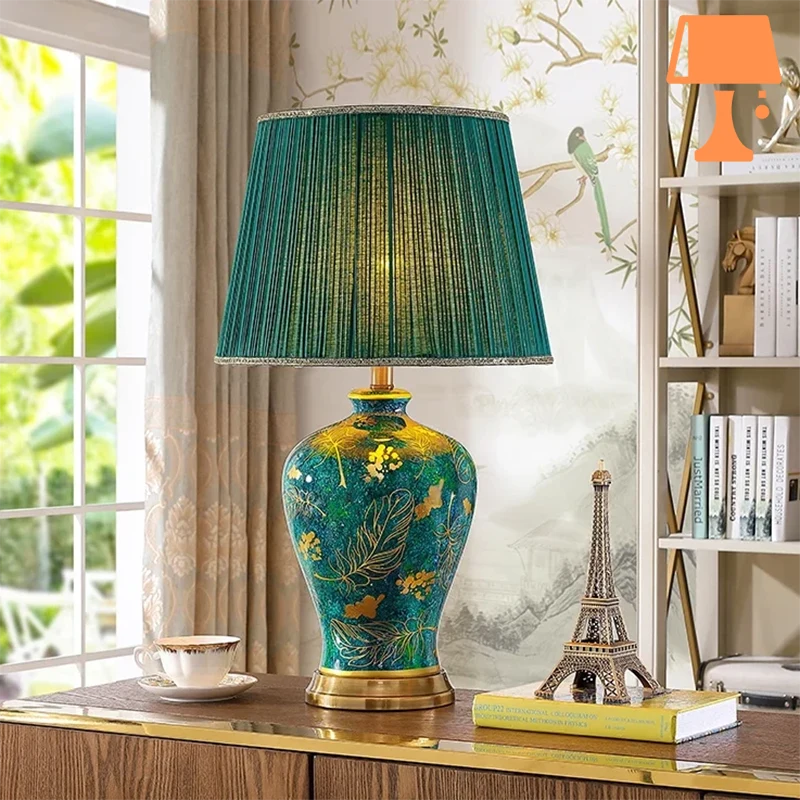 lampe de chevet turquoise sur pied