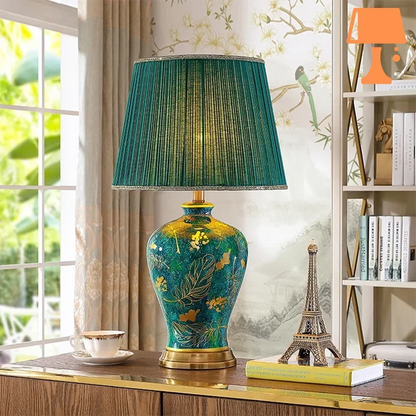 lampe de chevet turquoise sur pied