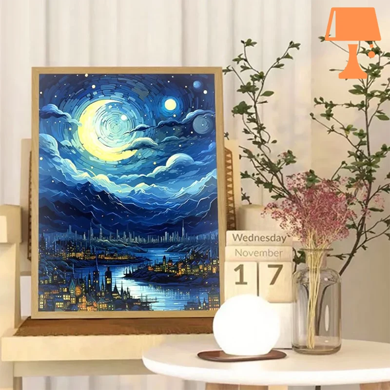 lampe de chevet van gogh ciel étoilé