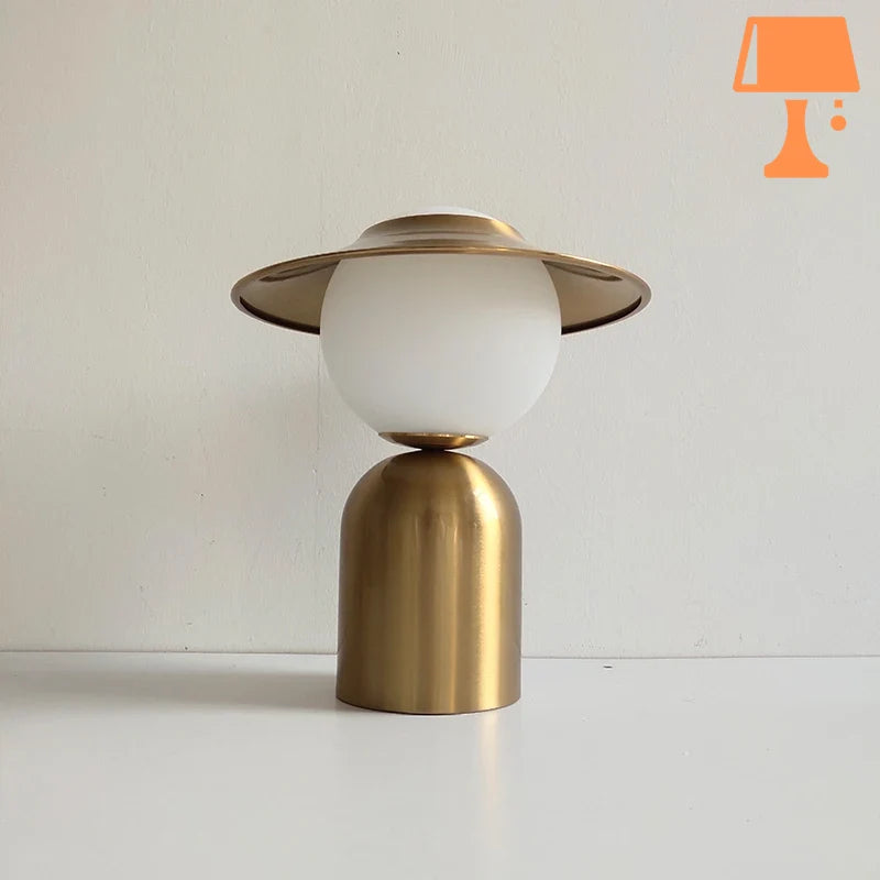 lampe de chevet verre et métal luxe