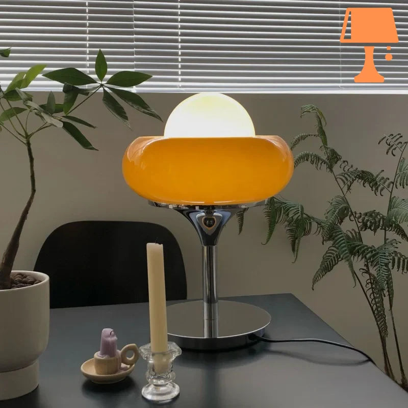Lampe de Chevet Vintage Orange Table