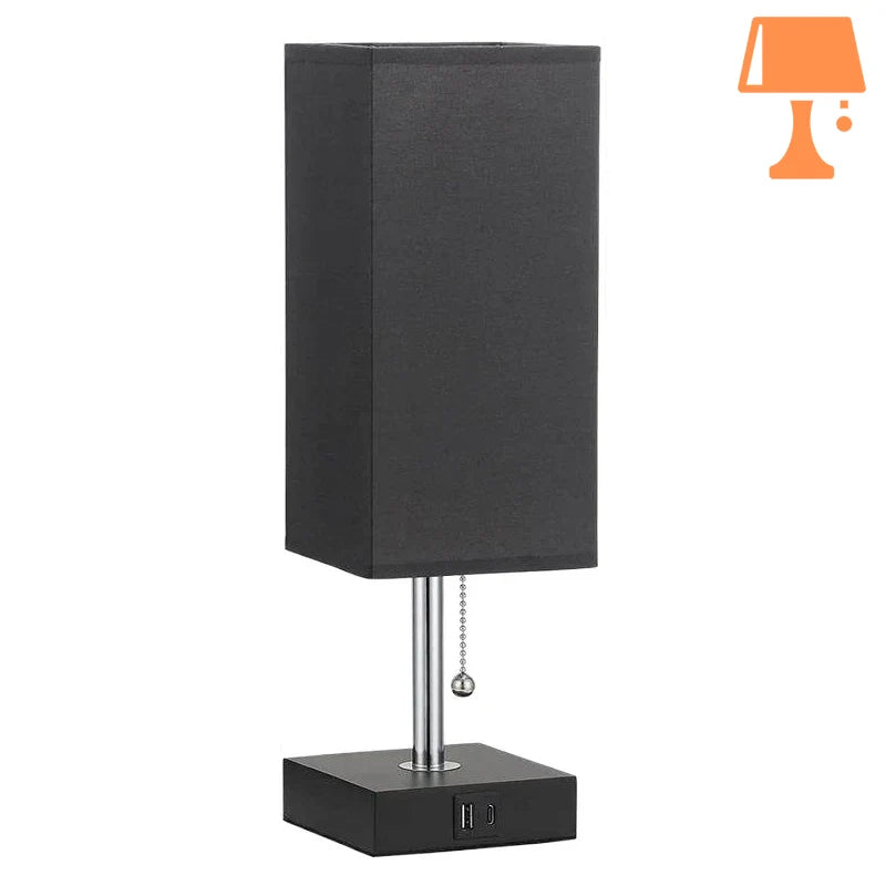 Lampe de Chevet Vintage Tissu Noir