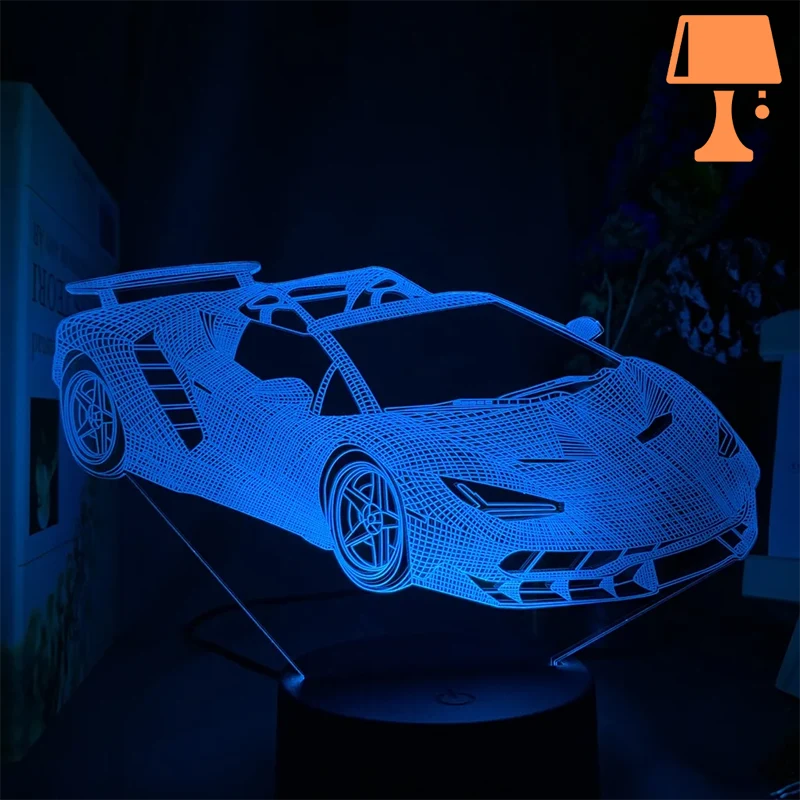 lampe de chevet voiture bleu