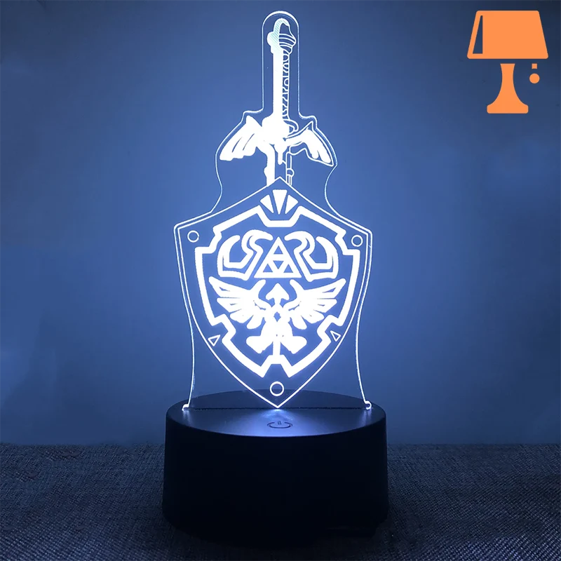 lampe de chevet zelda epee et bouclié