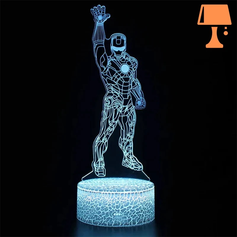 lampe led 3d iron man design