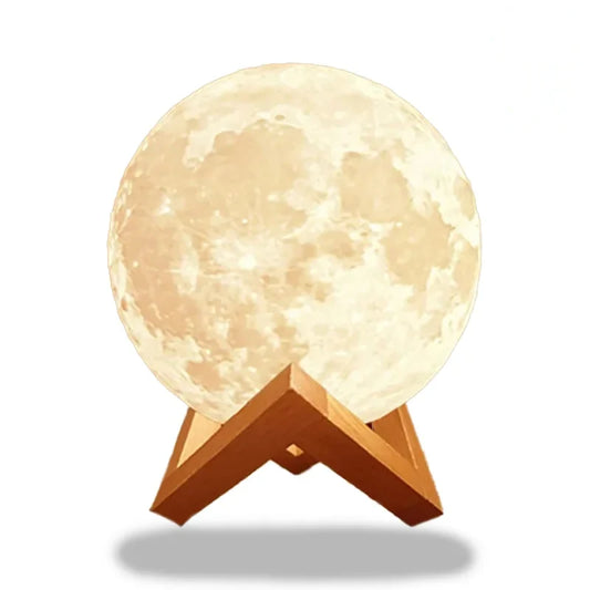 lampe lune en bois