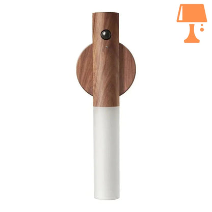 lampe murale à pile bois