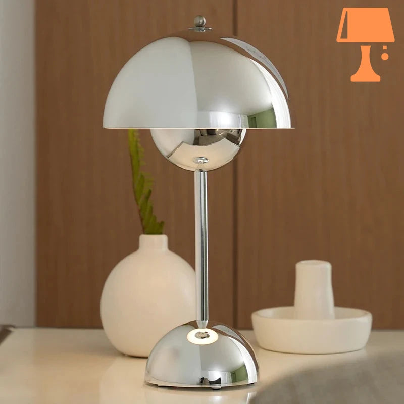 lampe pour table de nuit chrome