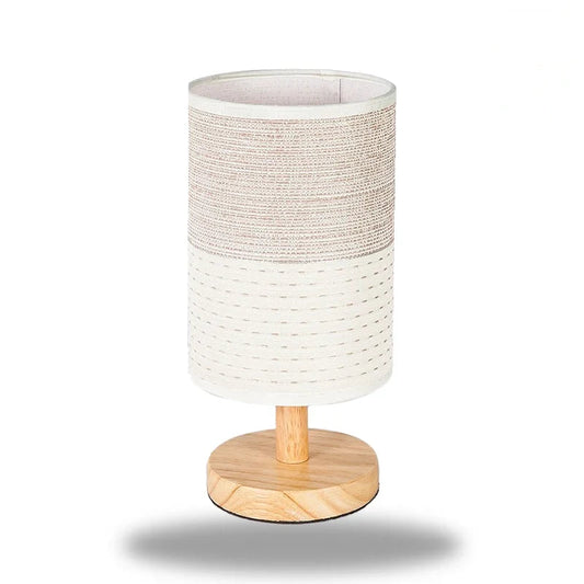 lampe de chevet beige et bois