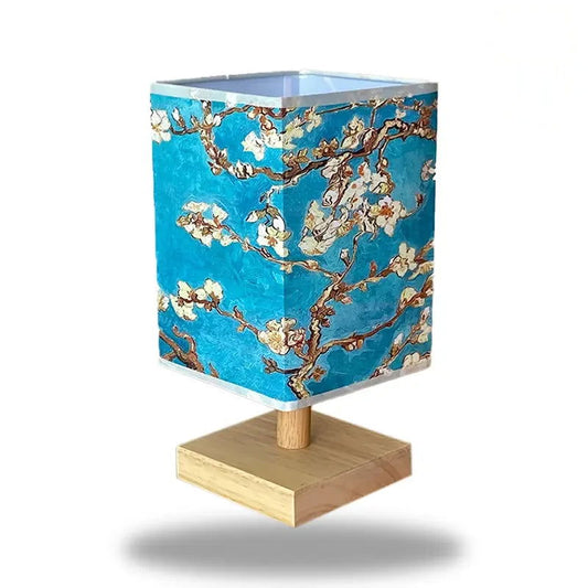 lampe de chevet bleue en bois