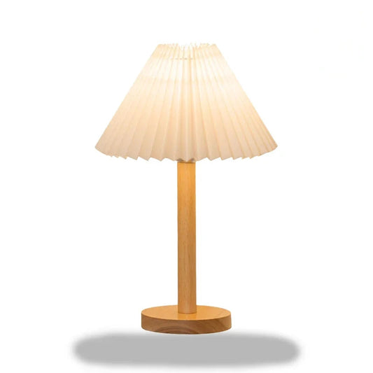 lampe de chevet en bois et tissu