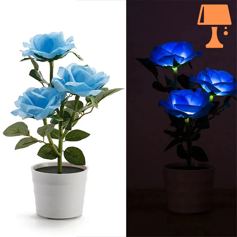 lampe de chevet flower pot bleu