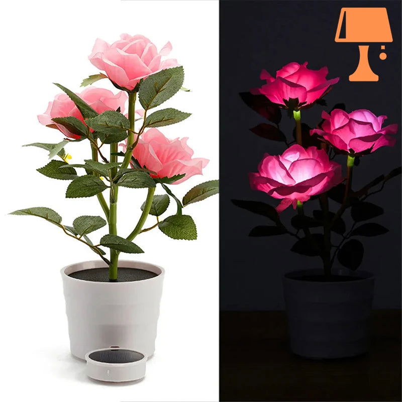 lampe de chevet flower pot rose