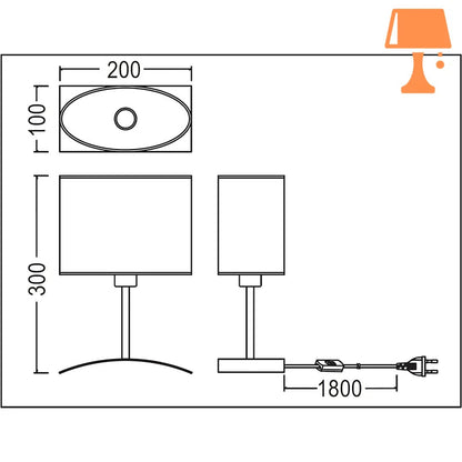 lampe de chevet grises mesure