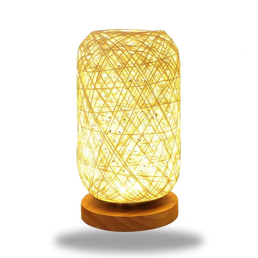 lampe de chevet osier rotin