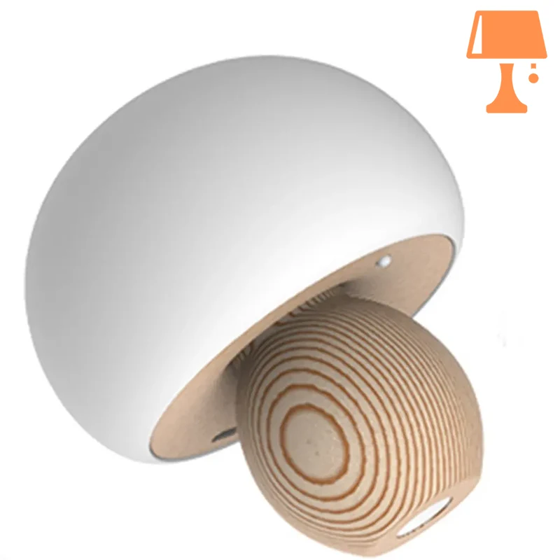 petite lampe de chevet champignon cote