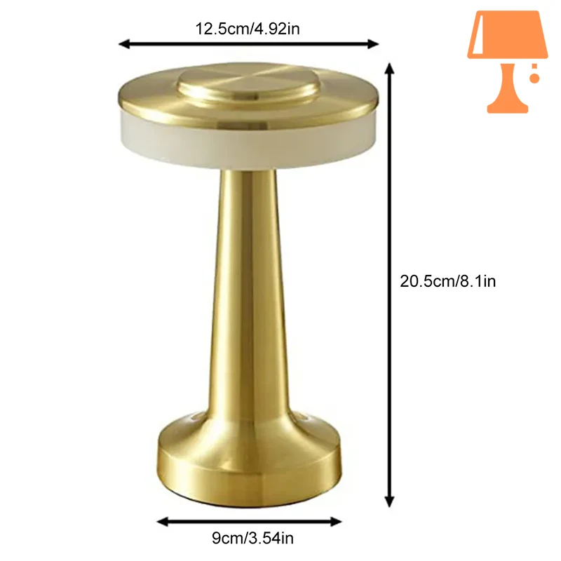 petite lampe de chevet dorée 3 taille