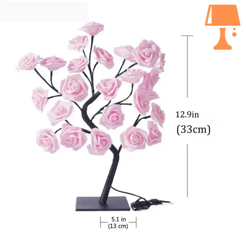 petite lampe de chevet romantique rose taille