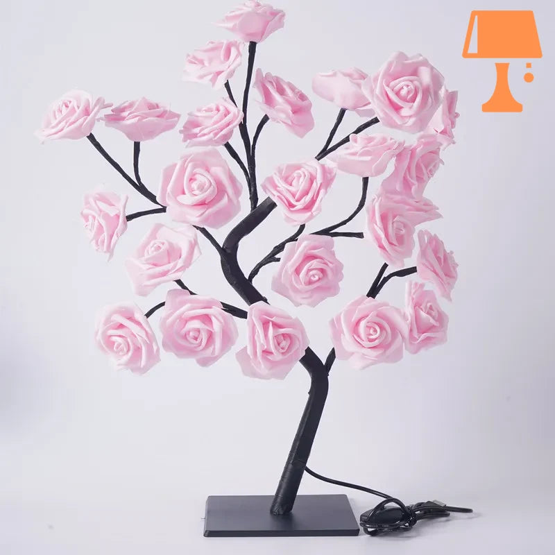 petite lampe de chevet romantique rose