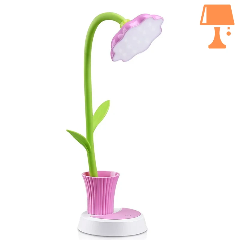 petite lampe chevet rose plante