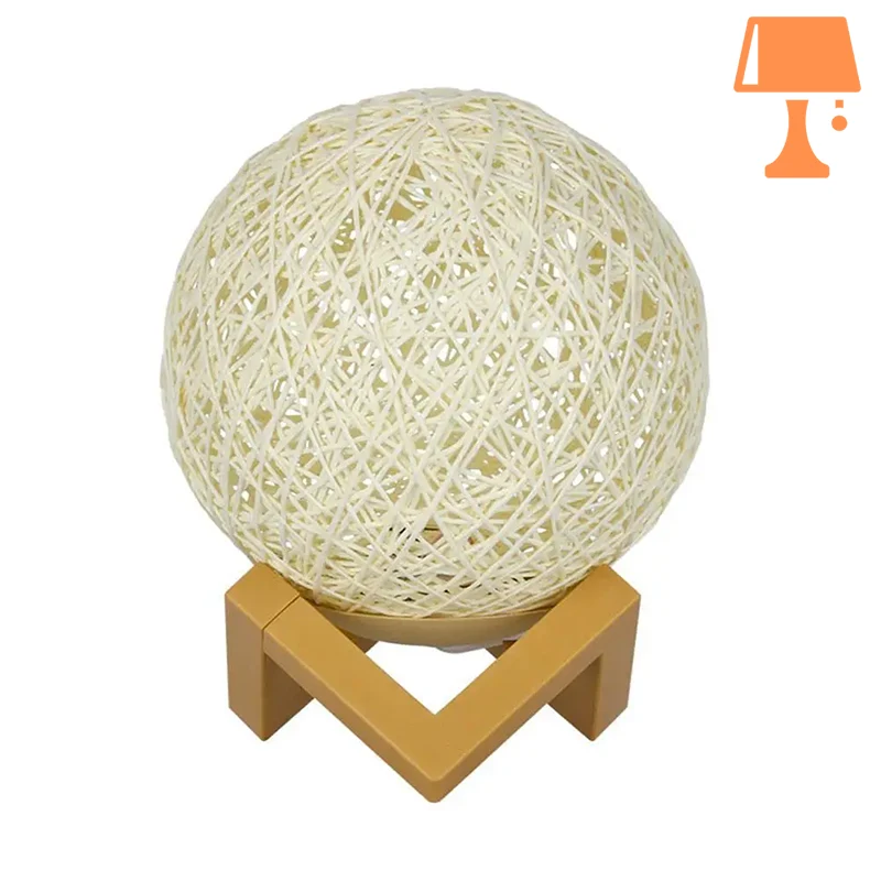 petite lampe de chevet rotin blanc