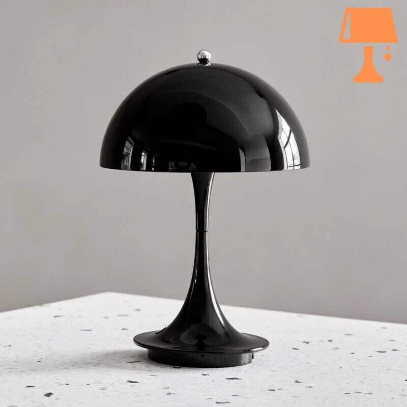 petite lampe noire arrondie