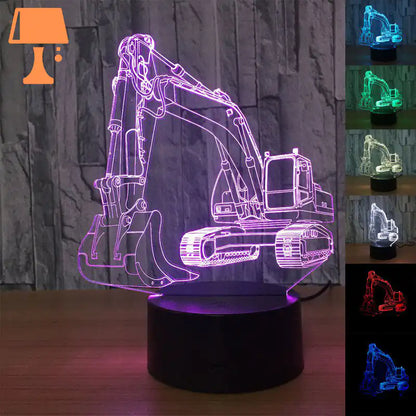 Colours-lumineuse-de-lampe-de-chevet-forme-tracteur