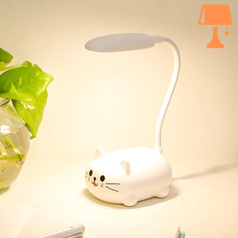 lampe-de-chevet-chat-blanc