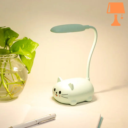 lampe-de-chevet-chat-vert