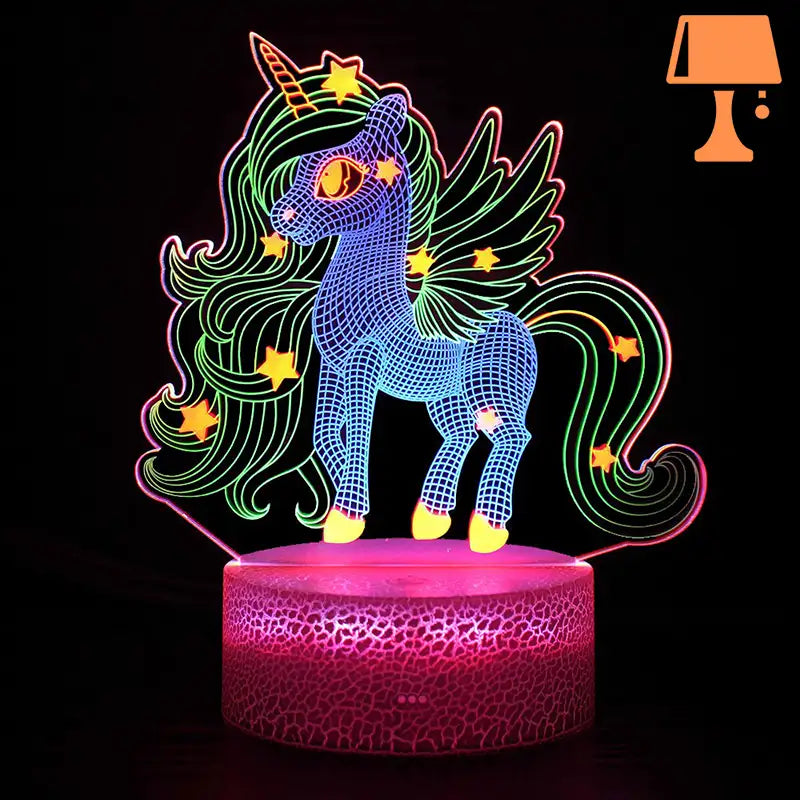 Lampe de Chevet Enfant Licorne LED Multicolore