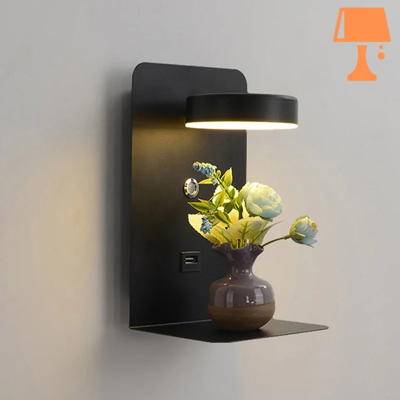 lampe-murale-avec-usb-et-fleure