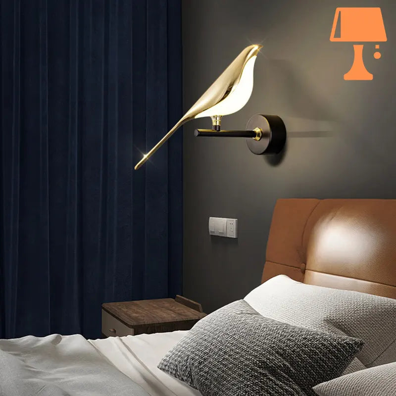 lampe-murale-oiseau-chambre